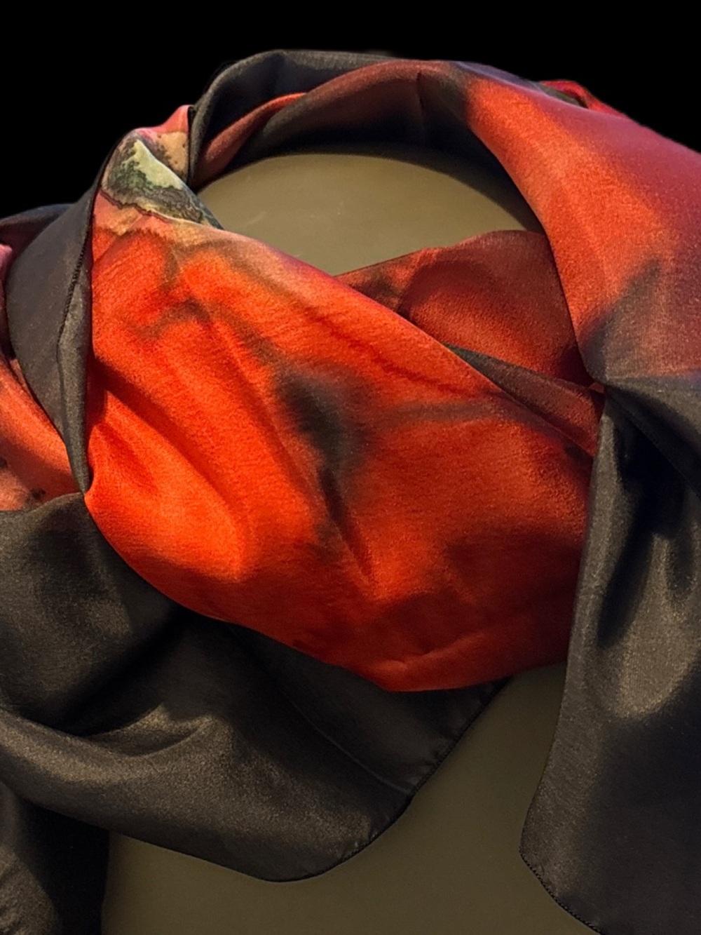 Vintage Hand Painted Floral Silk Scarf - Visually Sumptuous